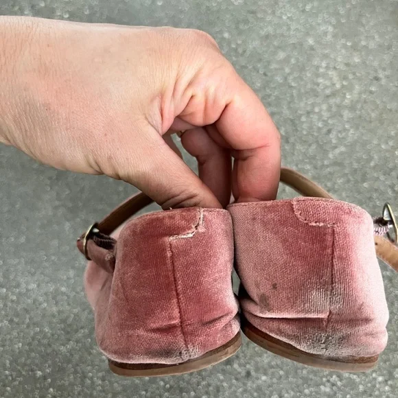 DOEN Pink Velvet Mary Jane Slippers Ballet Flats - Picture 10 of 12